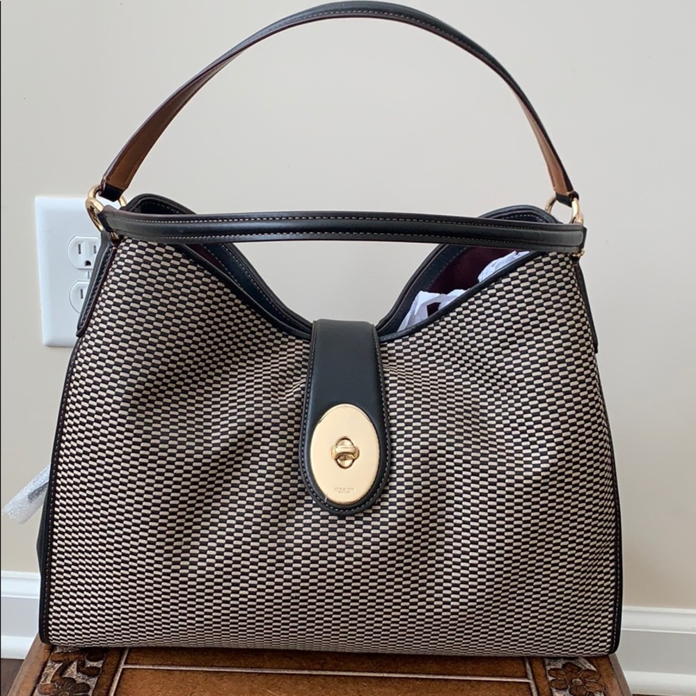 COACH Handbag- Black leather and Fabric